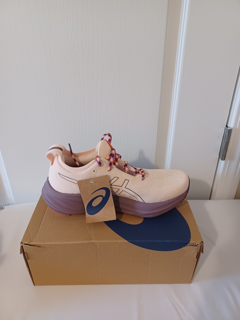 ASICS Women's Blush Pink Running Shoes with Purple Accents - Picture 10 of 14